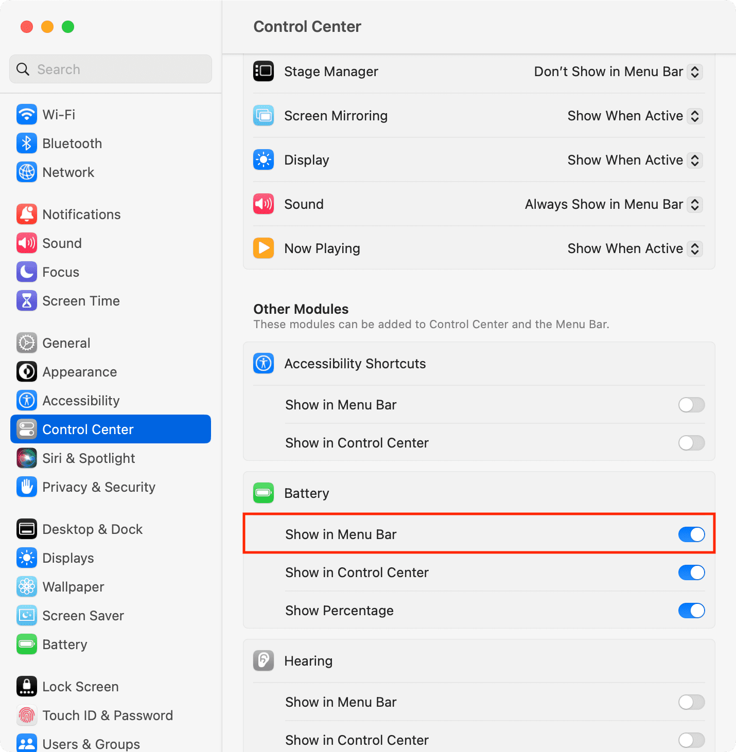 Show battery in Mac menu bar