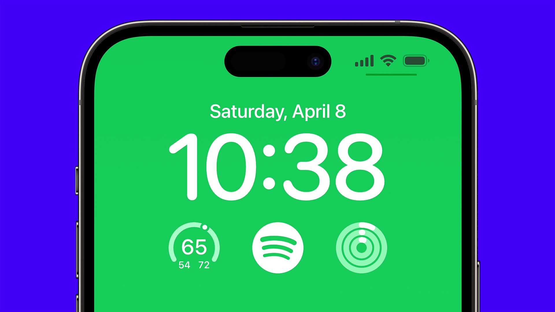 A Spotify widget on the iPhone's lock screen