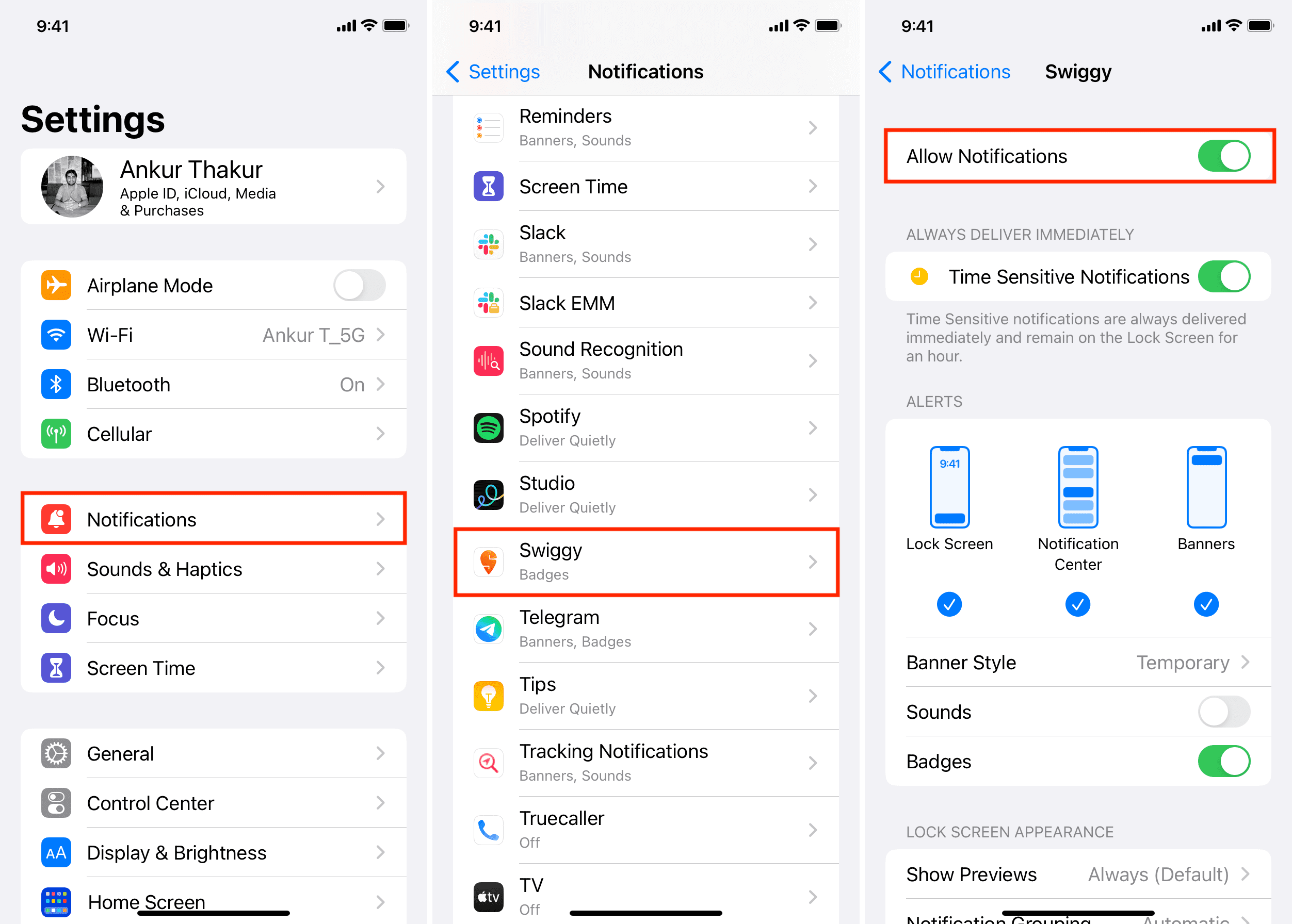 Turn on notifications from that app on iPhone