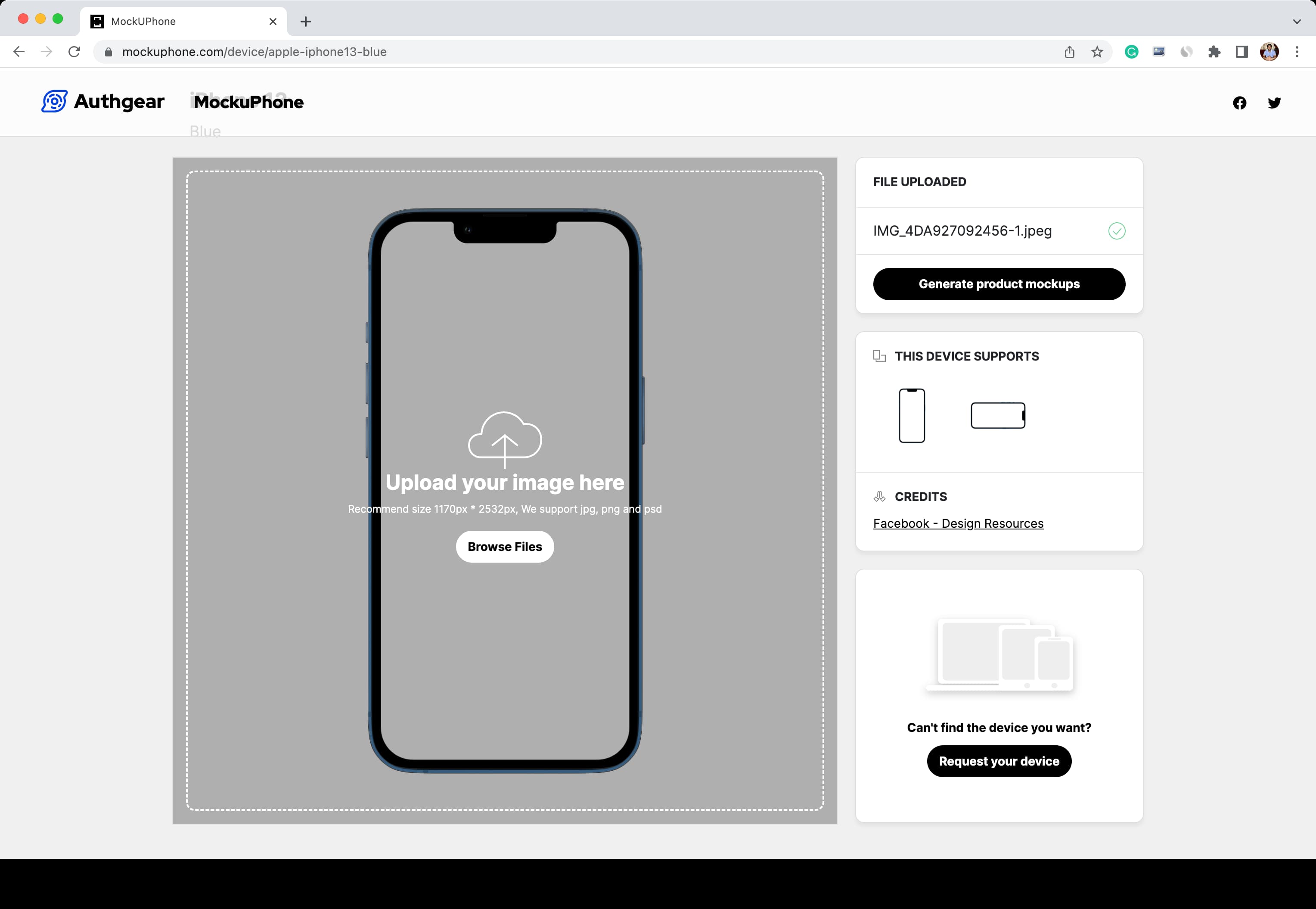 Using MockUPhone website to put iPhone mockup to the screenshot