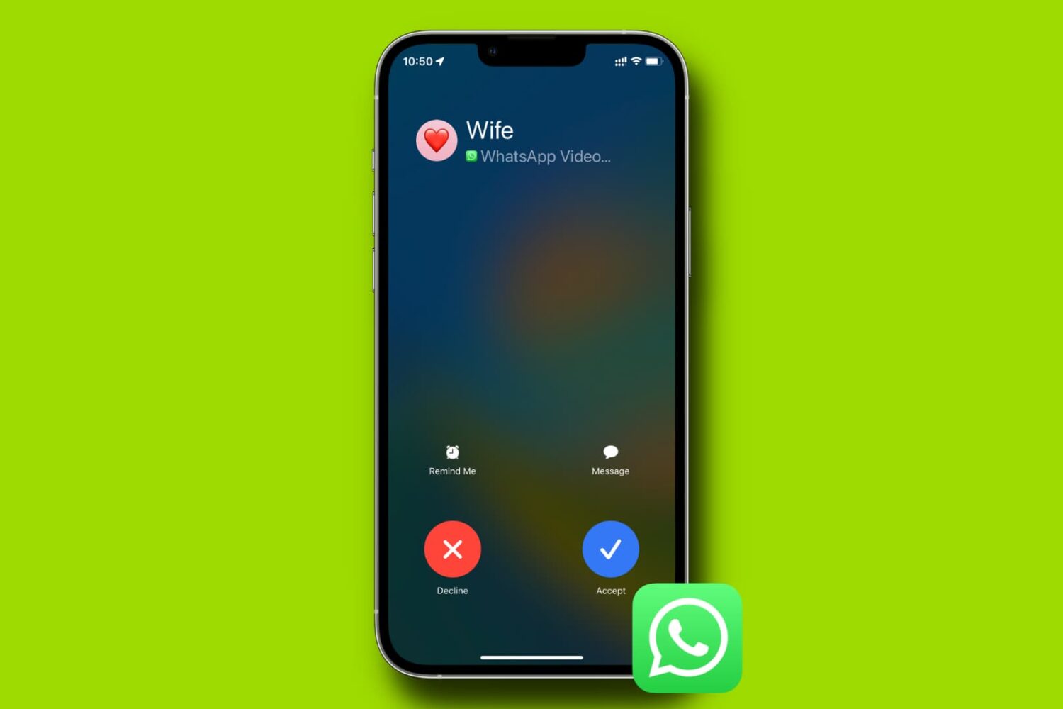 Getting a WhatsApp video call on iPhone