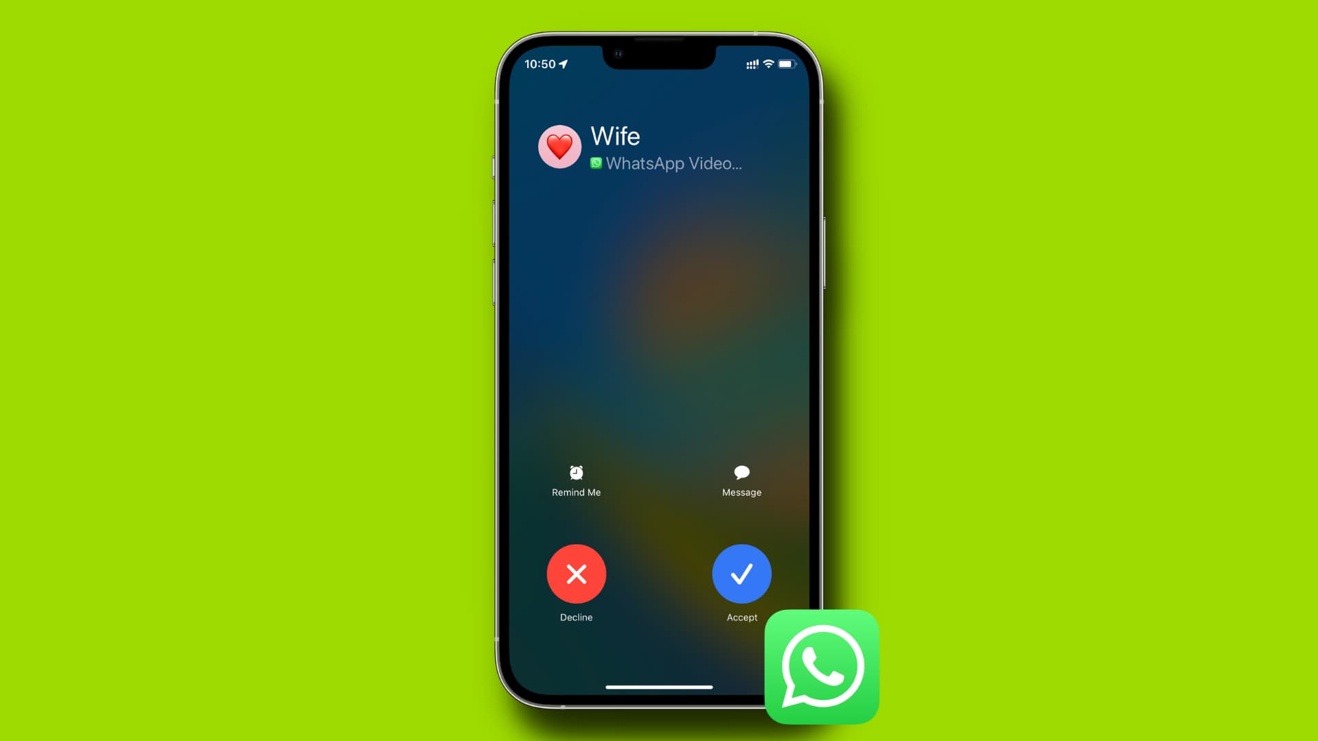 Getting a WhatsApp video call on iPhone