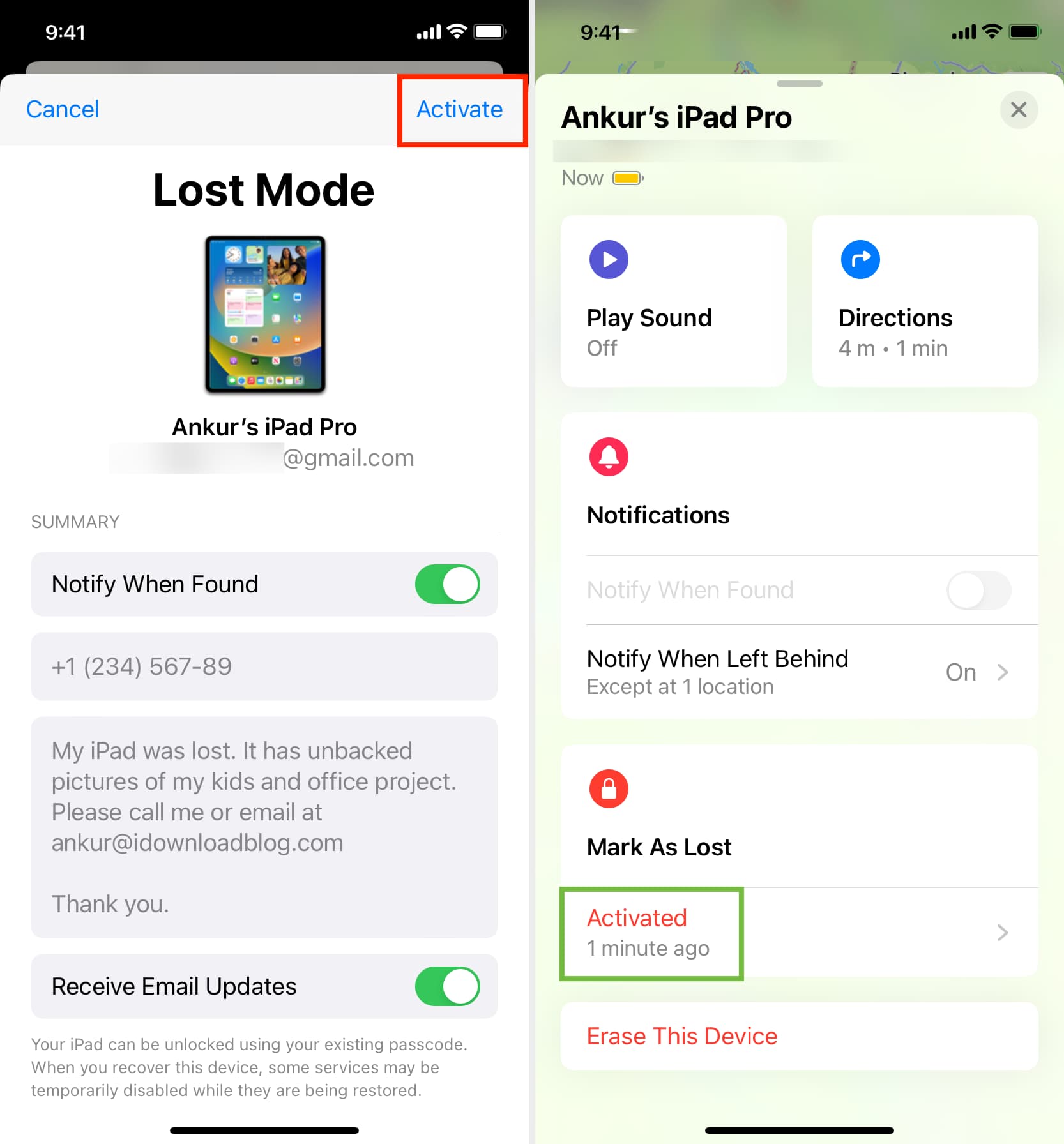 Activate Lost Mode on iPhone or iPad