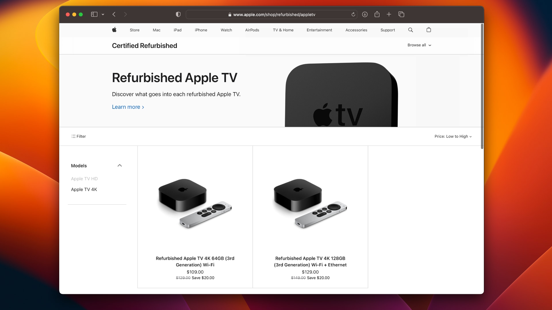 Apple TV 4K (2022) hits Apple’s refurbished store for the first time