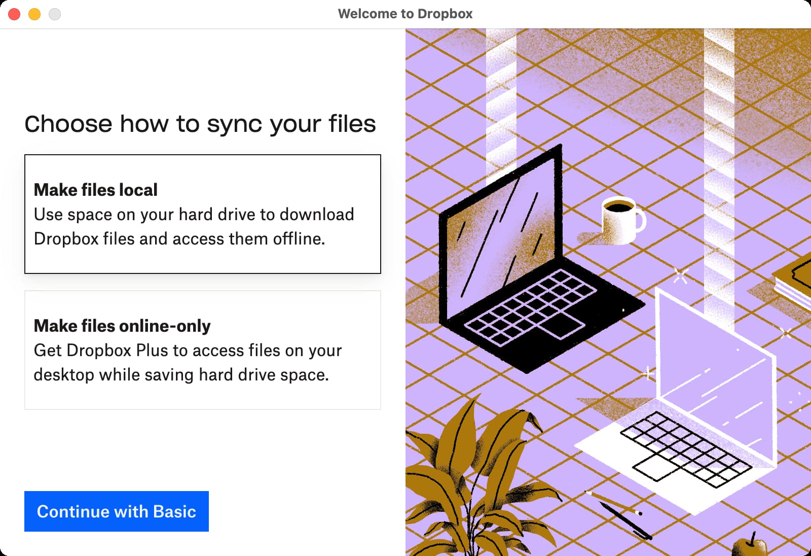 Choose how to sync your files in Dropbox on Mac