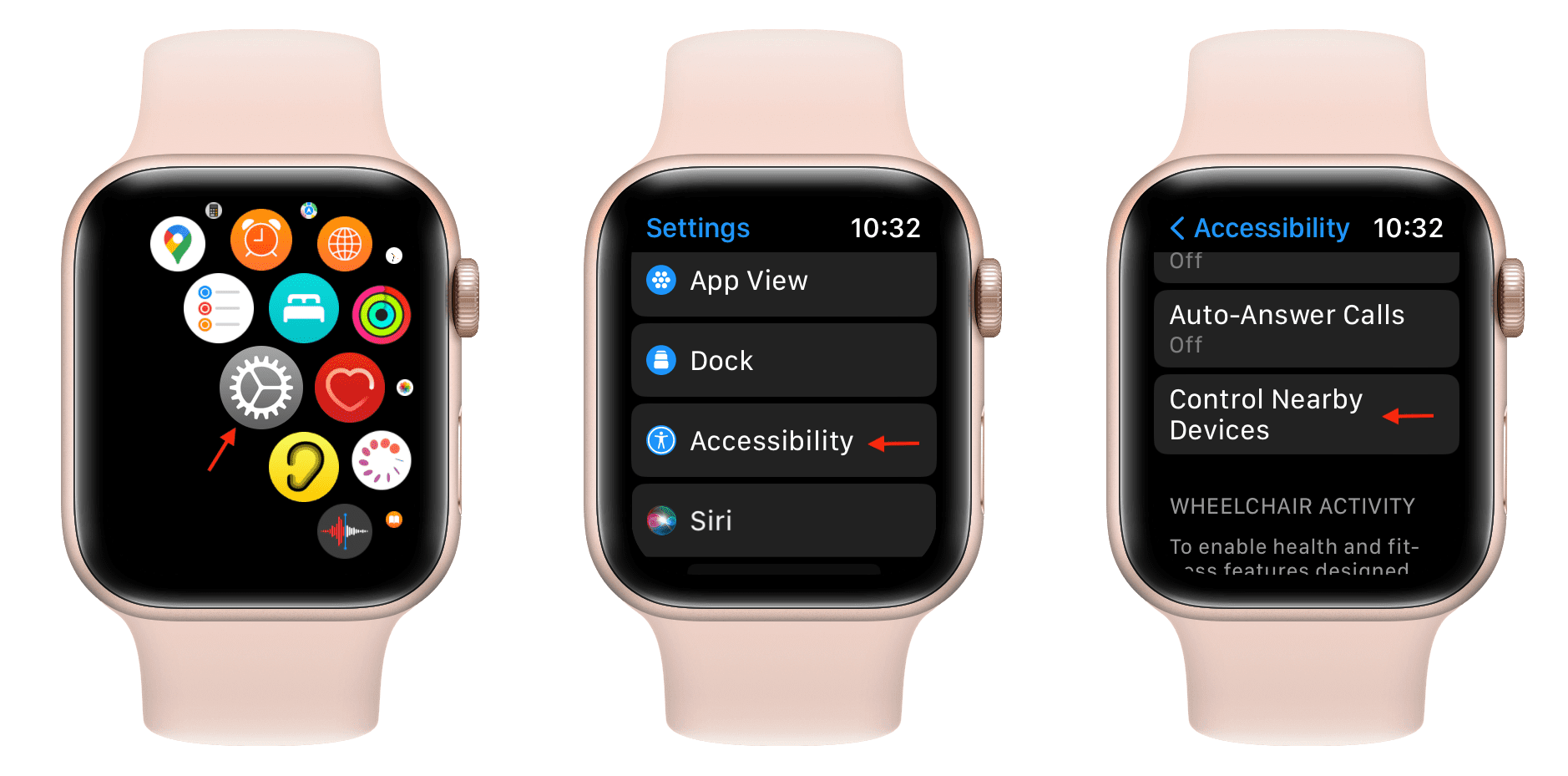 Control Nearby Devices in Apple Watch Accessibility settings