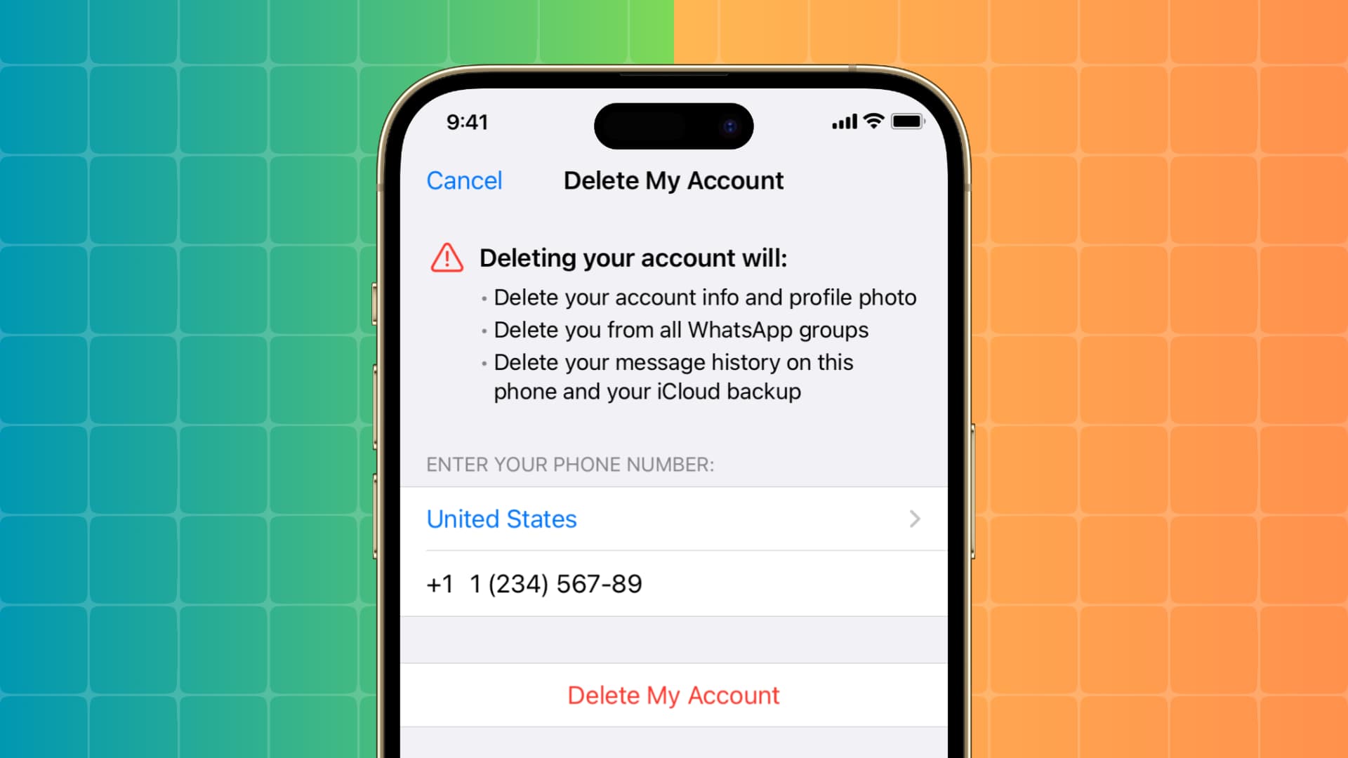 Permanently delete WhatsApp account from your iPhone