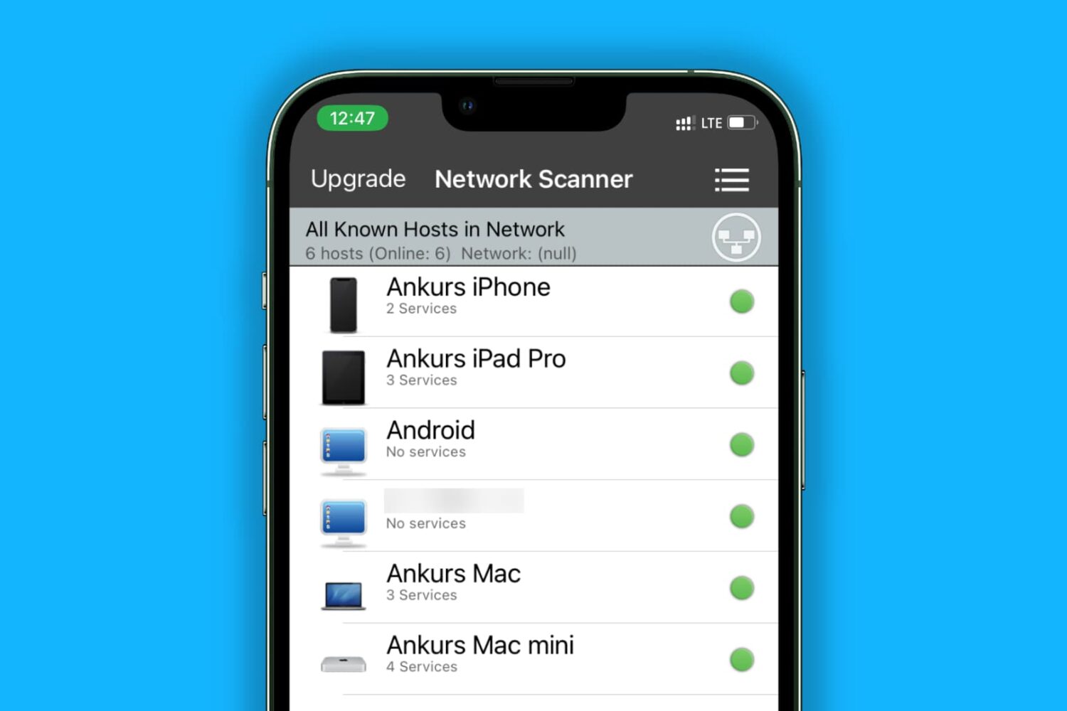 List of devices connected to iPhone's Personal Hotspot