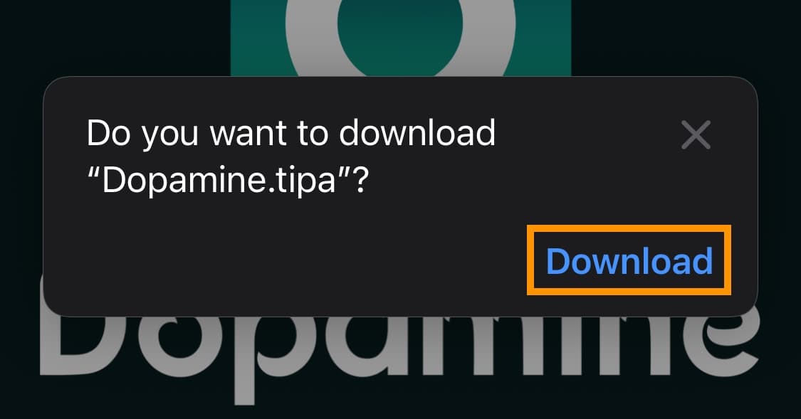 Dopamine How to Download prompt.