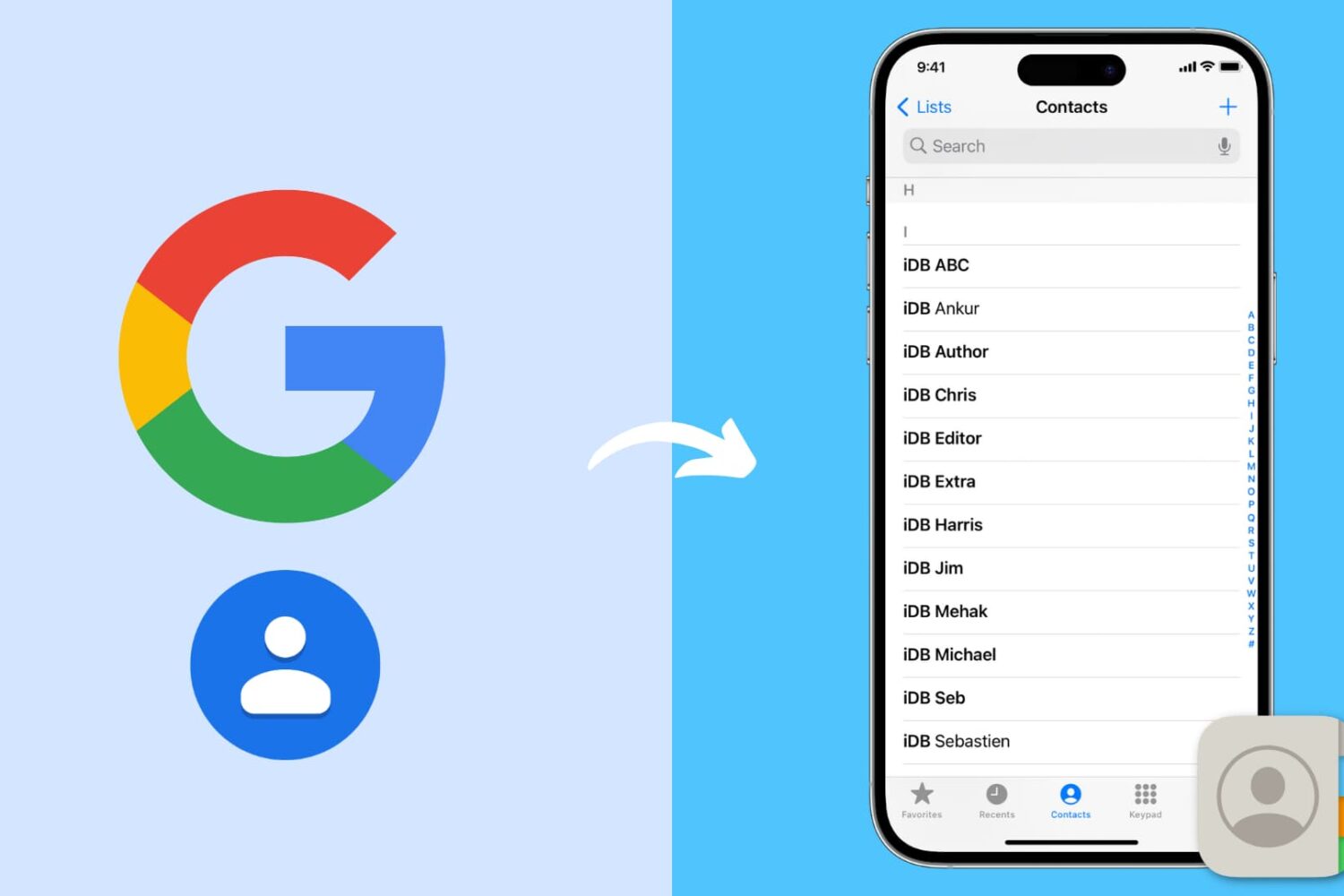Get Google Contacts on iPhone