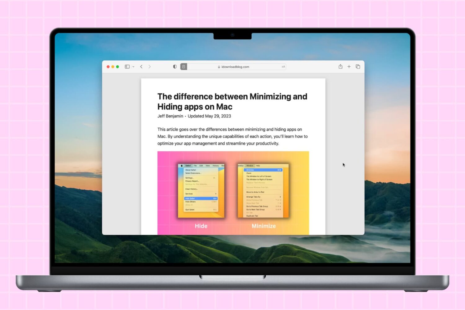 MacBook desktop with one app on the screen