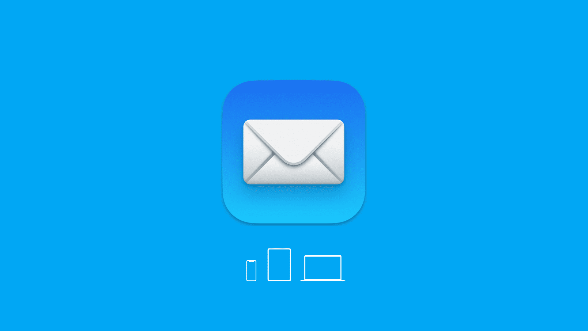 Mail app icon with tiny illustrations for iPhone, iPad, and MacBook