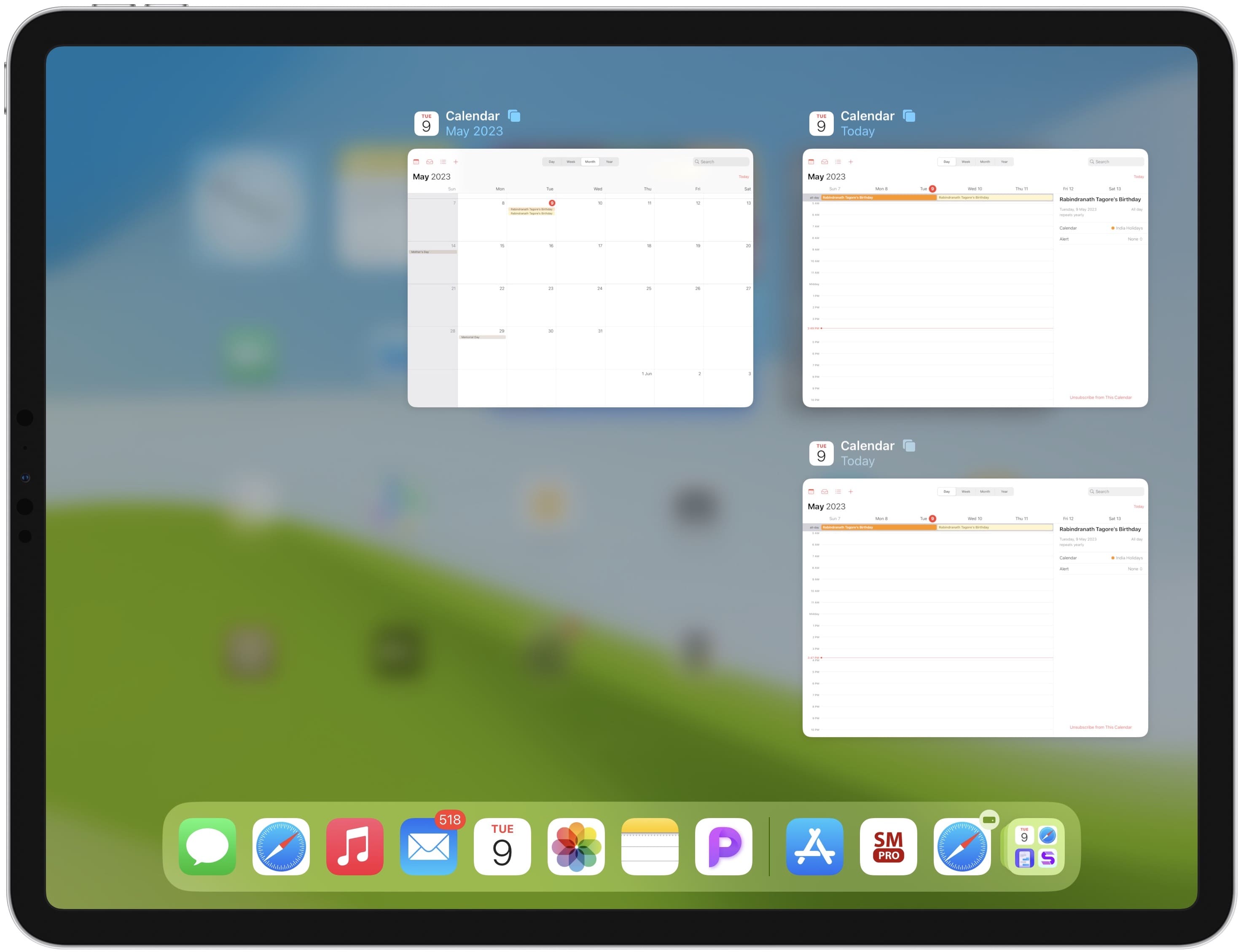 Open windows of an app in App Switcher on iPad