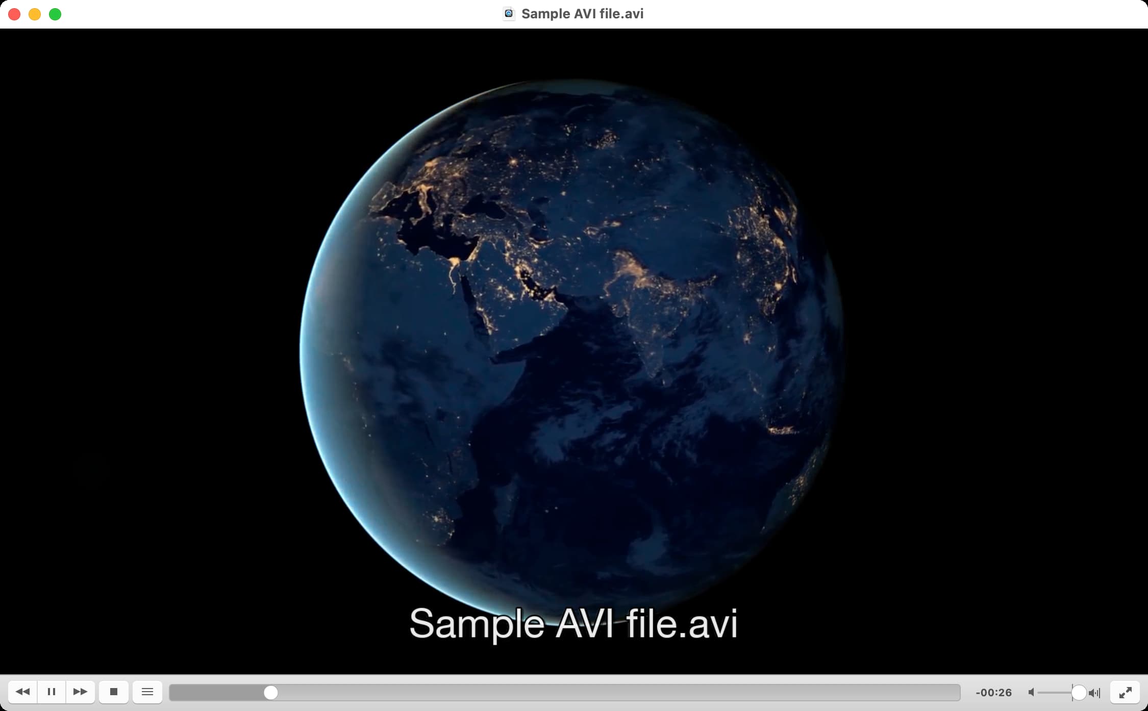Playing AVI file in VLC Media Player on Mac