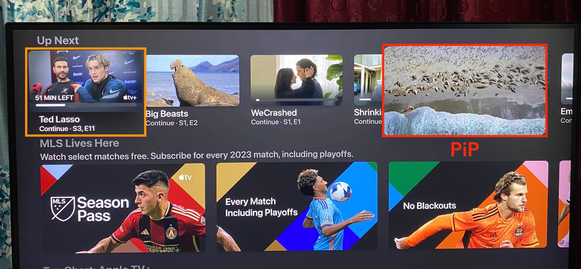 Select another video while PiP is active on Apple TV
