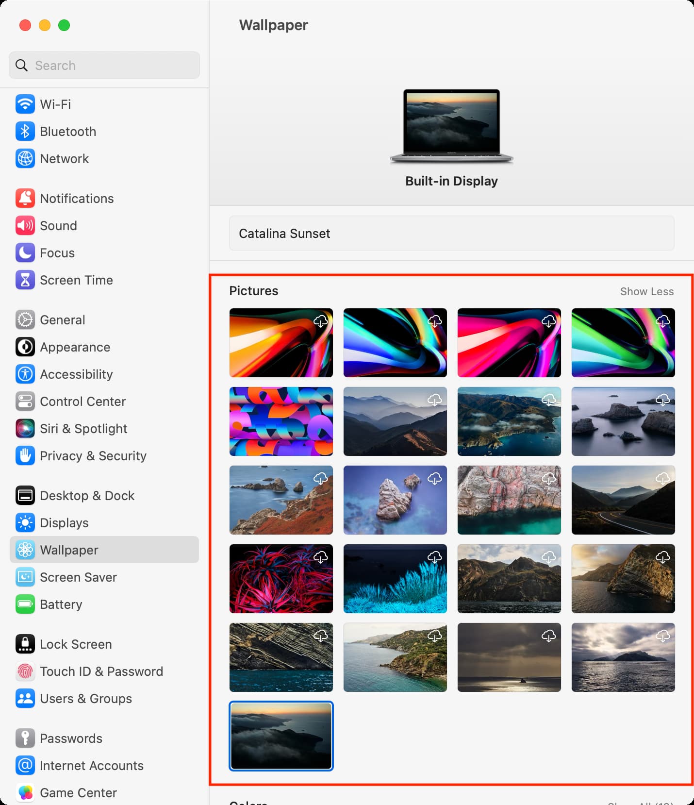 Stock Apple Pictures wallpapers on Mac