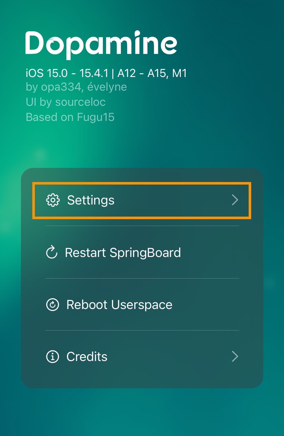 Tap on the Settings option.