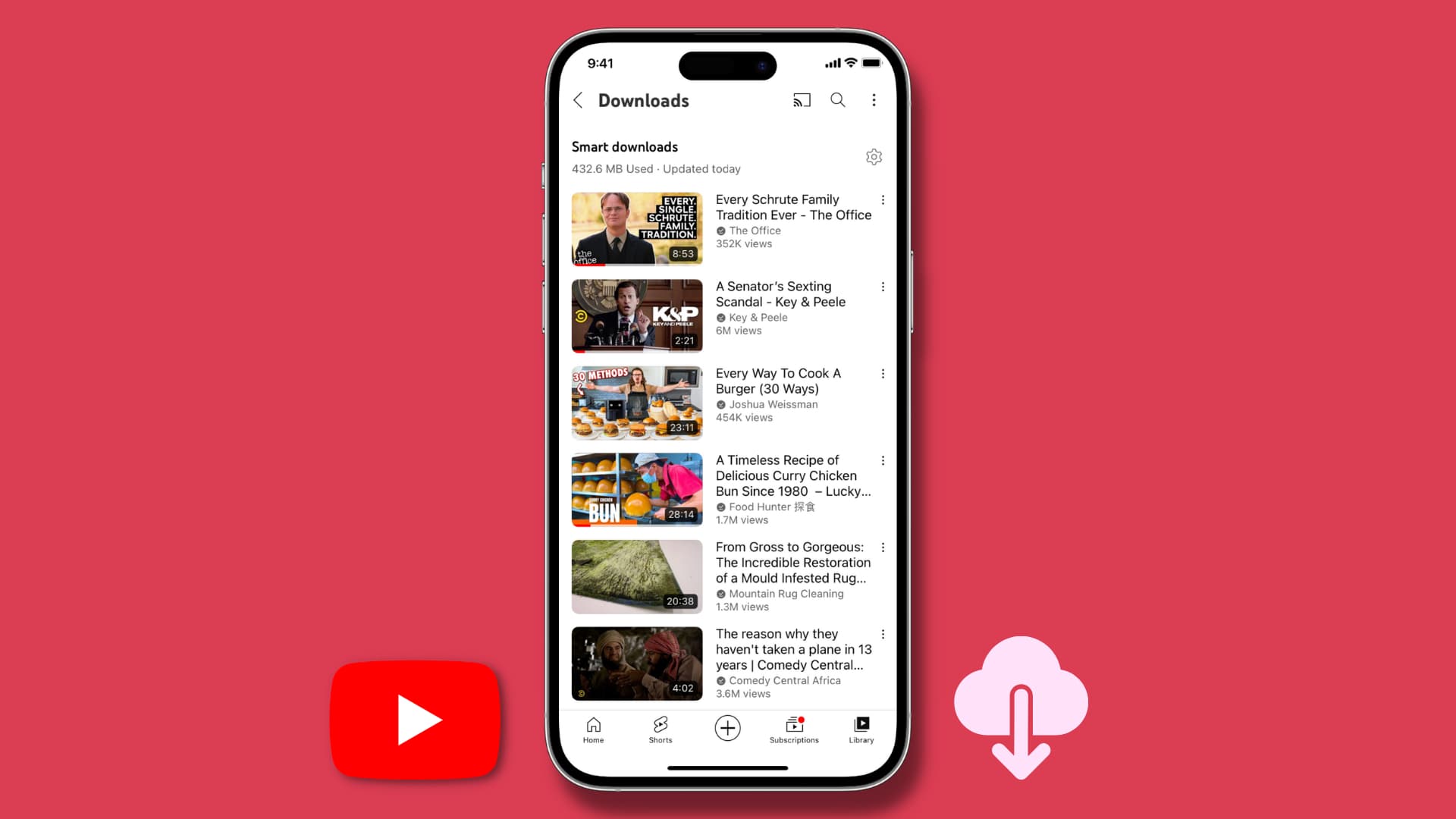 YouTube Smart downloads on iPhone with offline videos