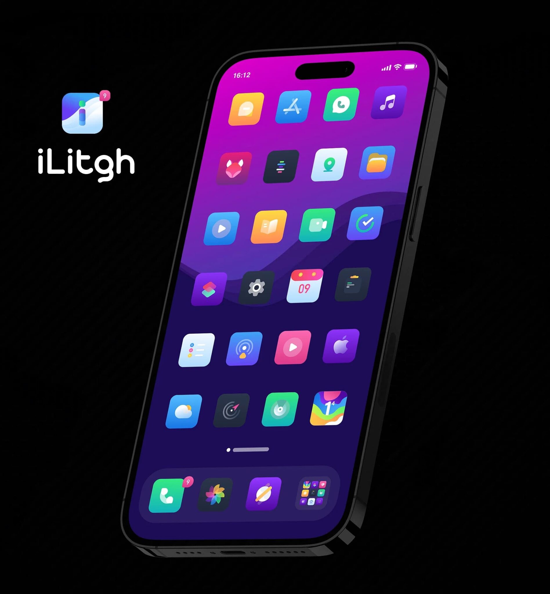 iLitgh theme offers 150+ color-rich app icons, along with settings ...