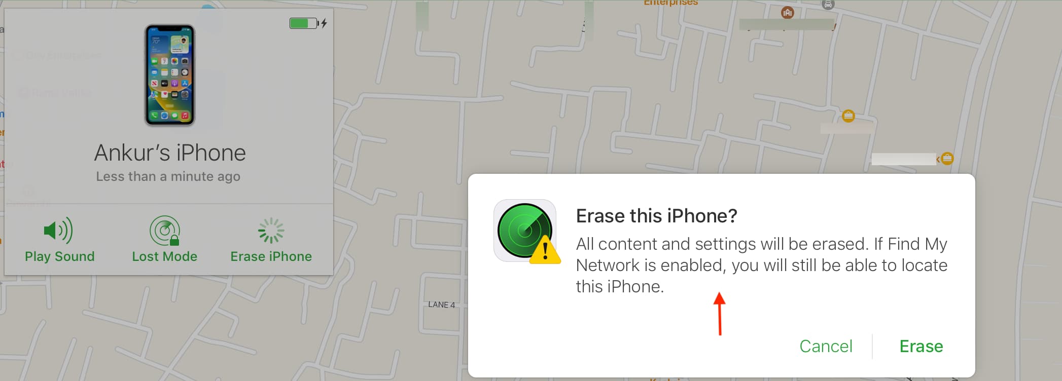 iPhone remains findable even after erasing it remotely