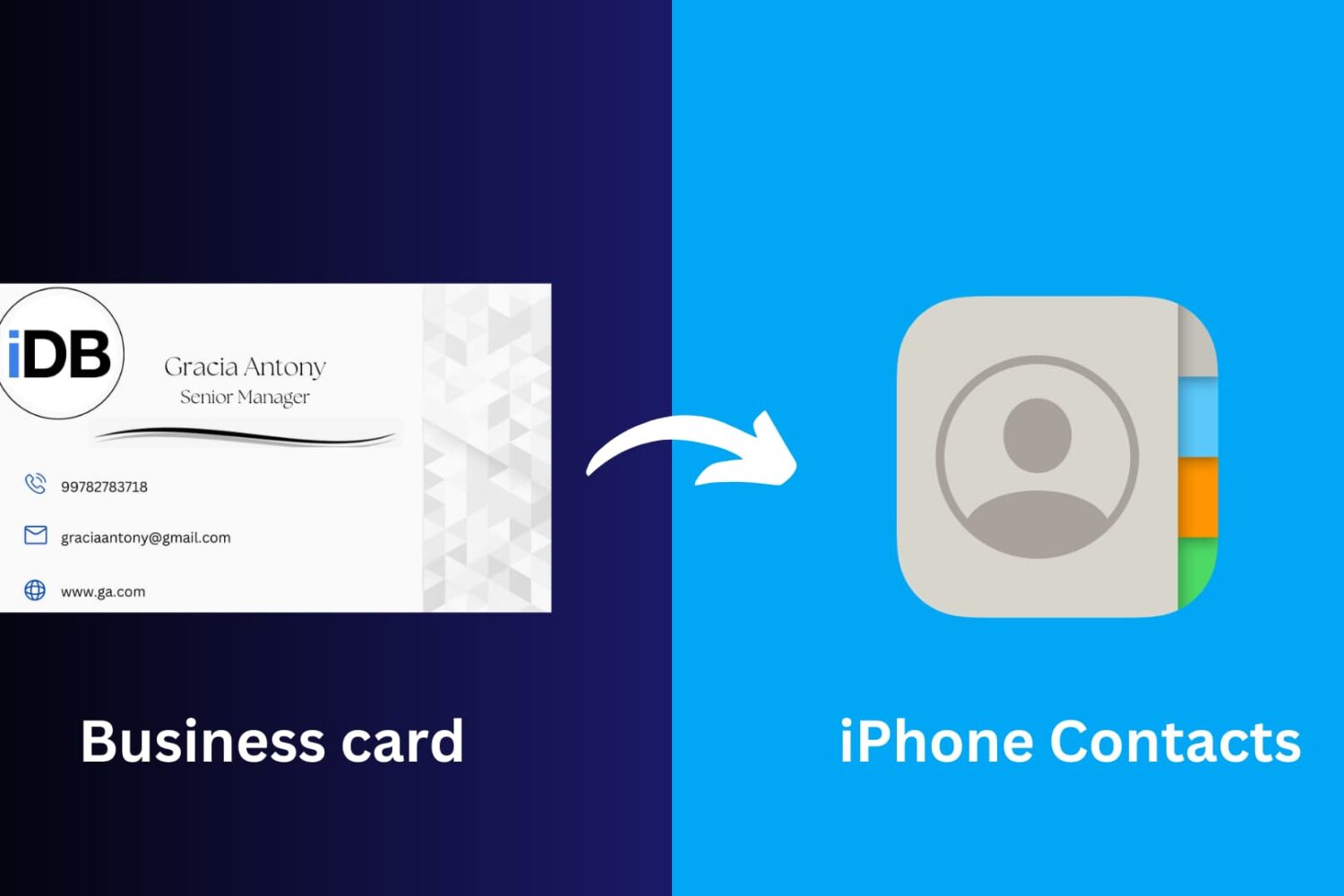 Scan Business Card and add it to iPhone Contacts