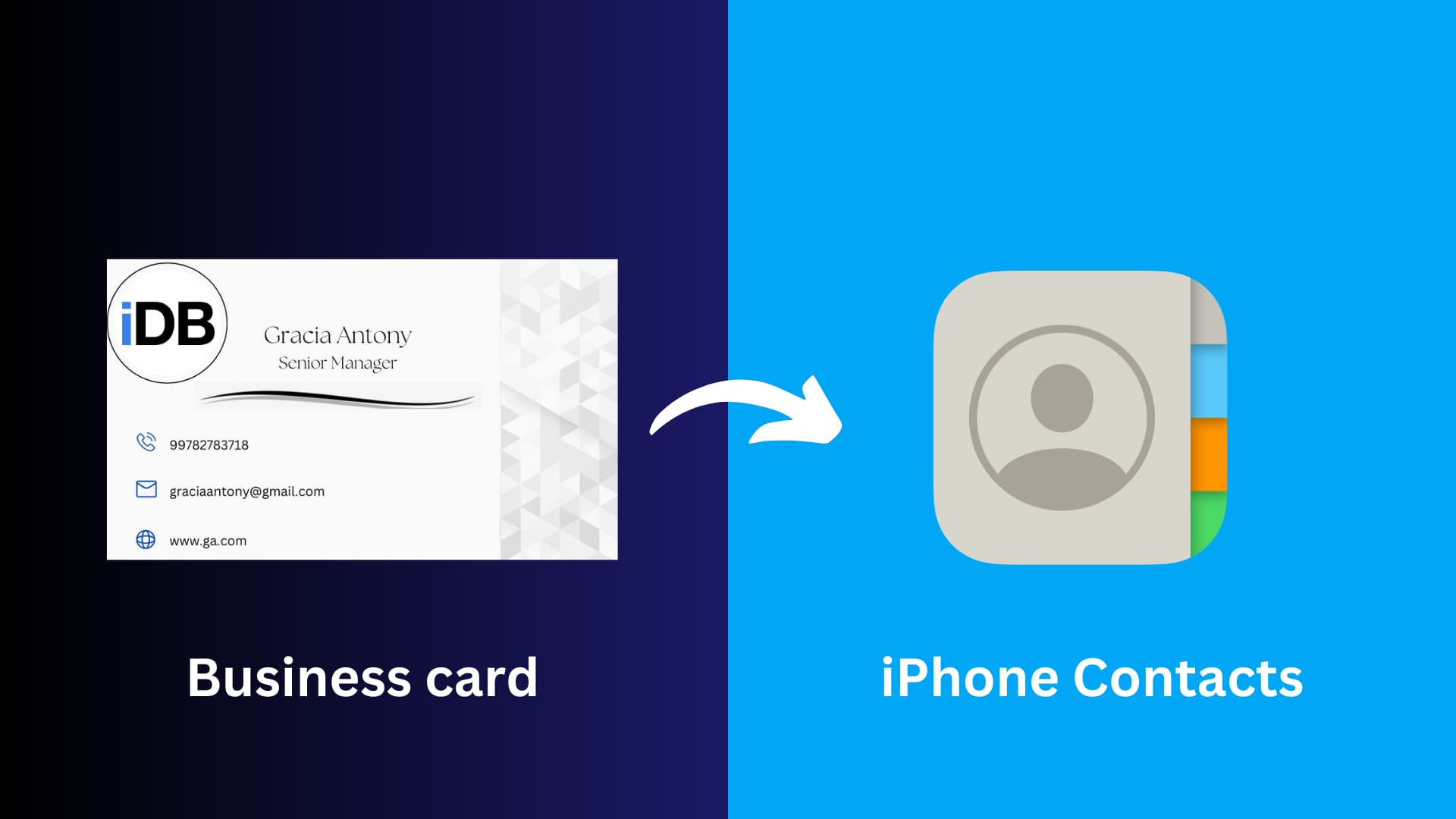 How to scan a business card and save its info to the Contacts app on iPhone