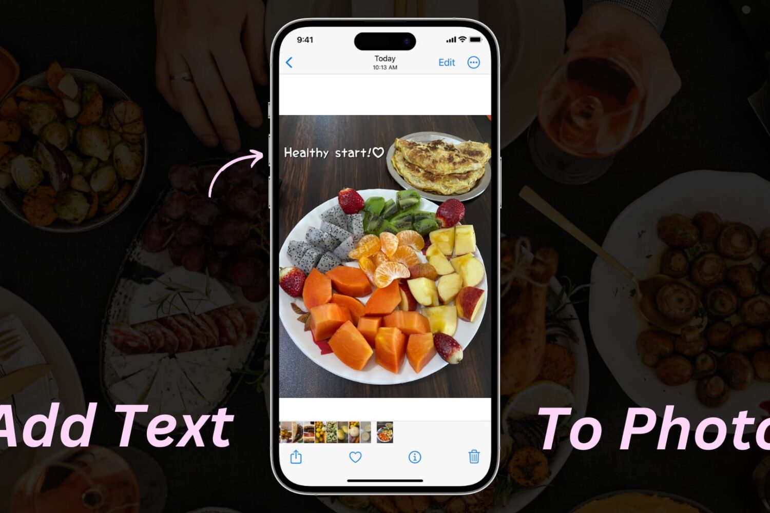 Add text to photo on iPhone