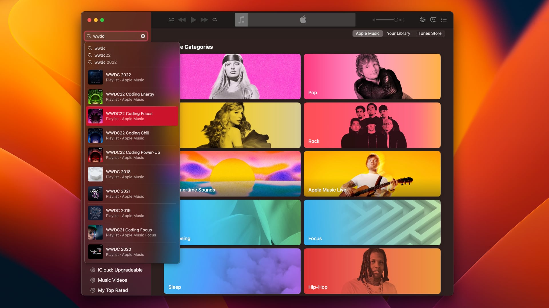 Showcasing WWDC playlists in Apple's Music app for macOS