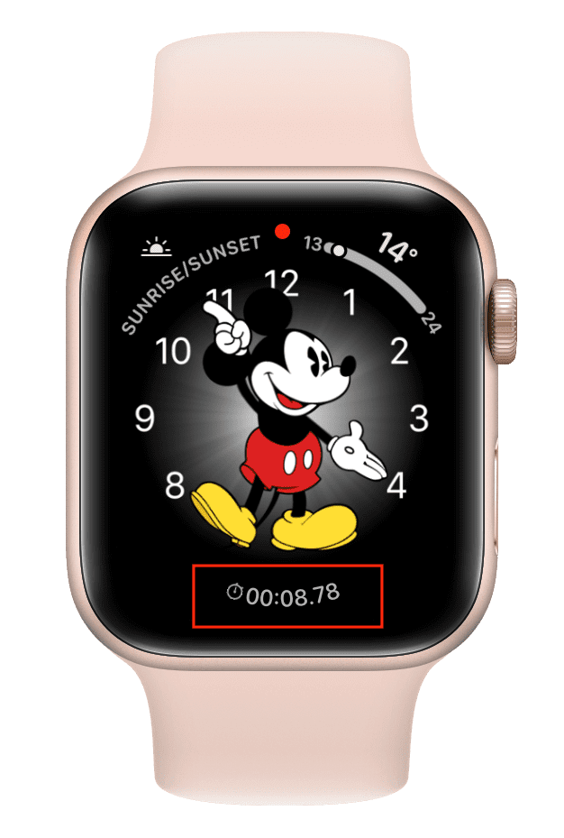 Big Stopwatch running on Apple Watch face