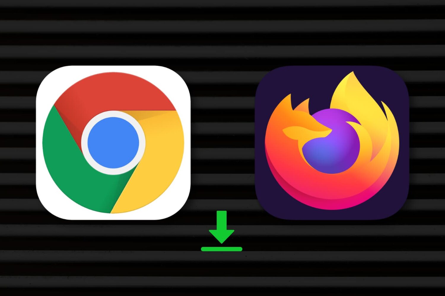 Chrome and Firefox Mac app icons with a download button