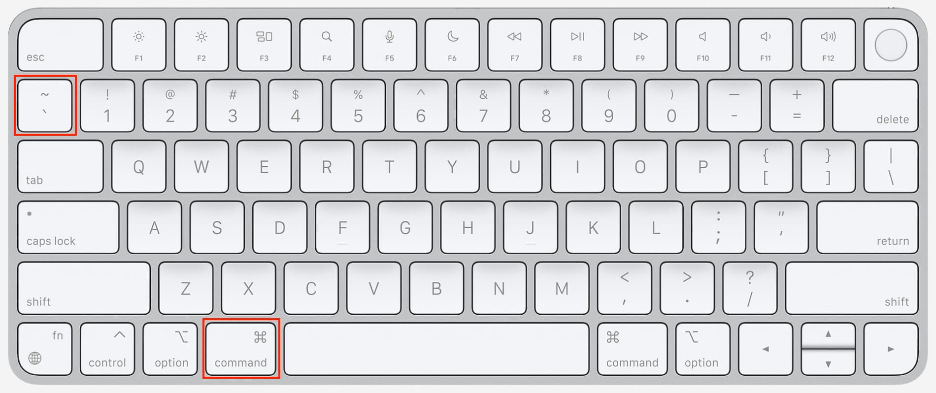 Command Tilde key on Mac keyboard