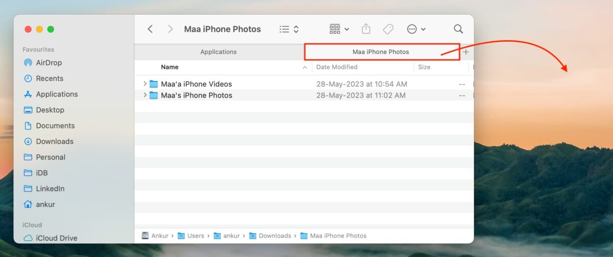 How to split and merge Finder tabs and windows on Mac