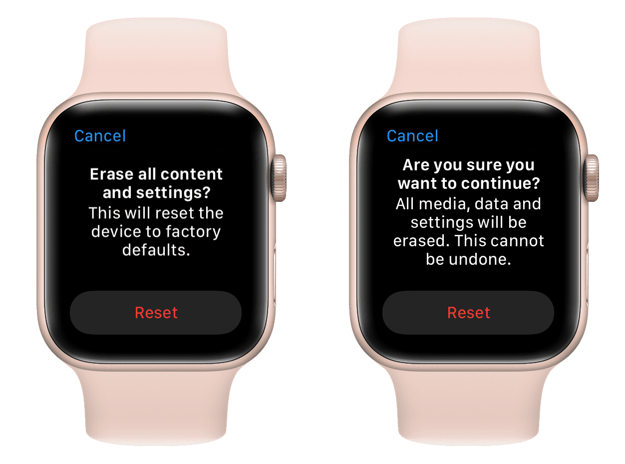 Erase all content and settings on Apple Watch