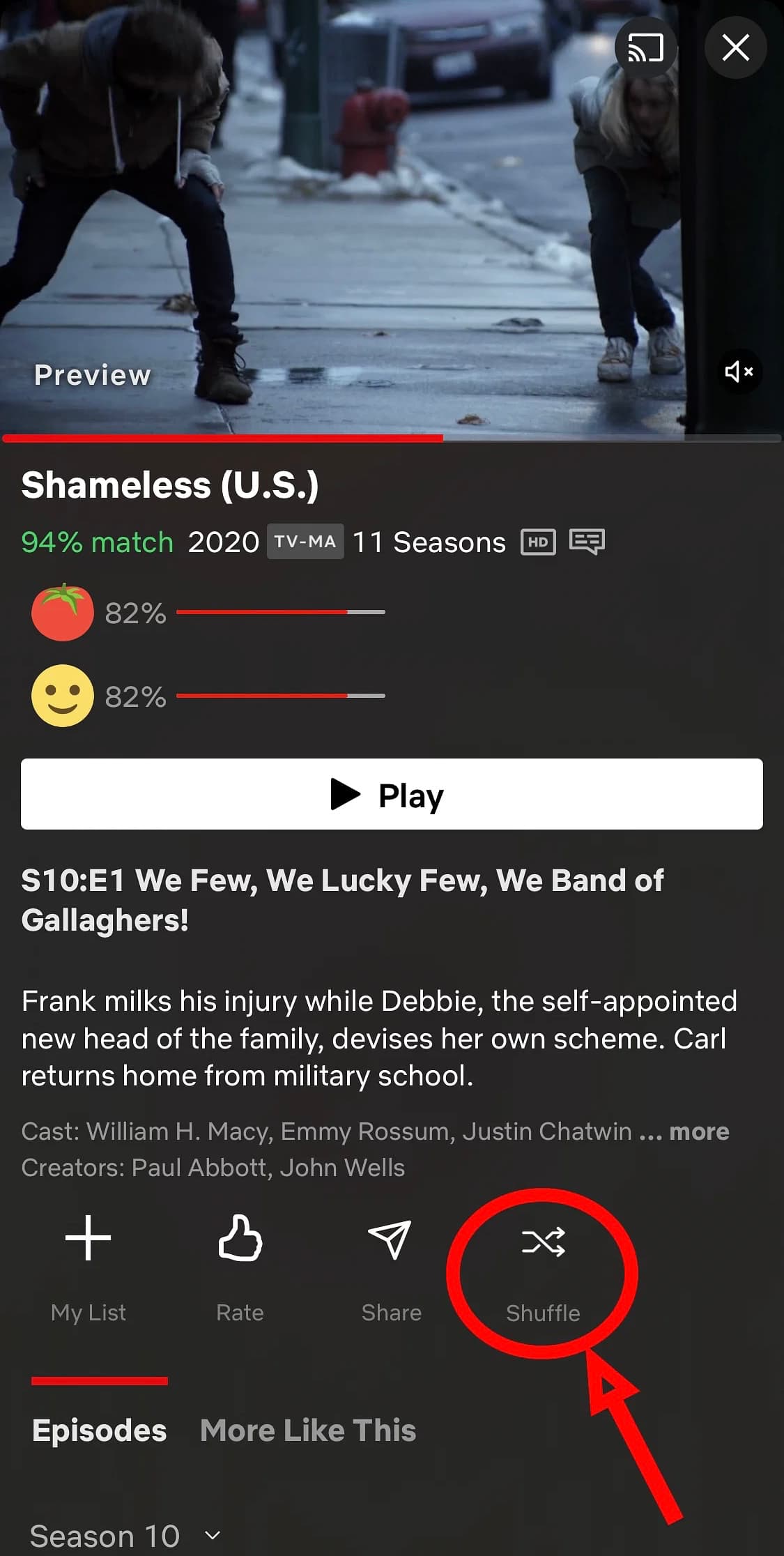 Shuffle button added to Netflix TV shows with FixRoulette for Netflix.