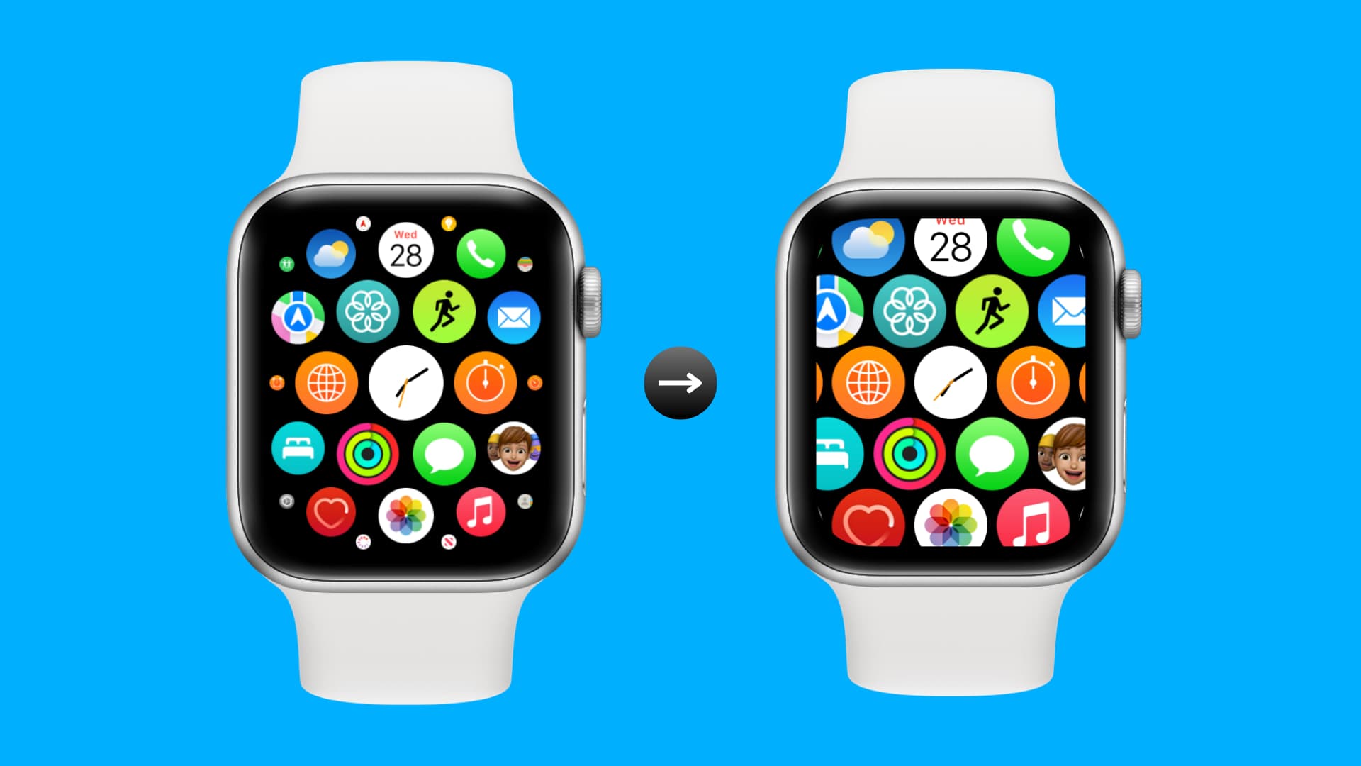 Larger app icons on Apple Watch
