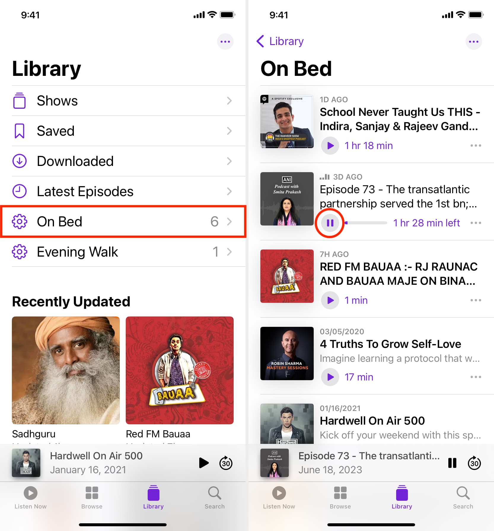 Play a station in Apple Podcasts app on iPhone