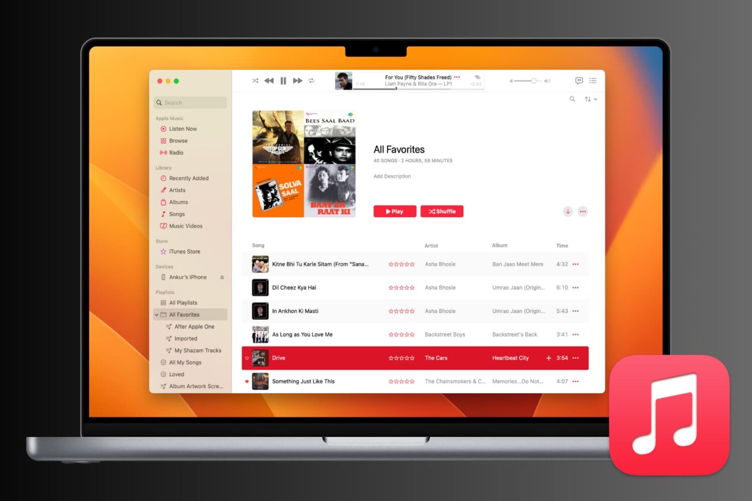 Playlist folder in Music app on Mac