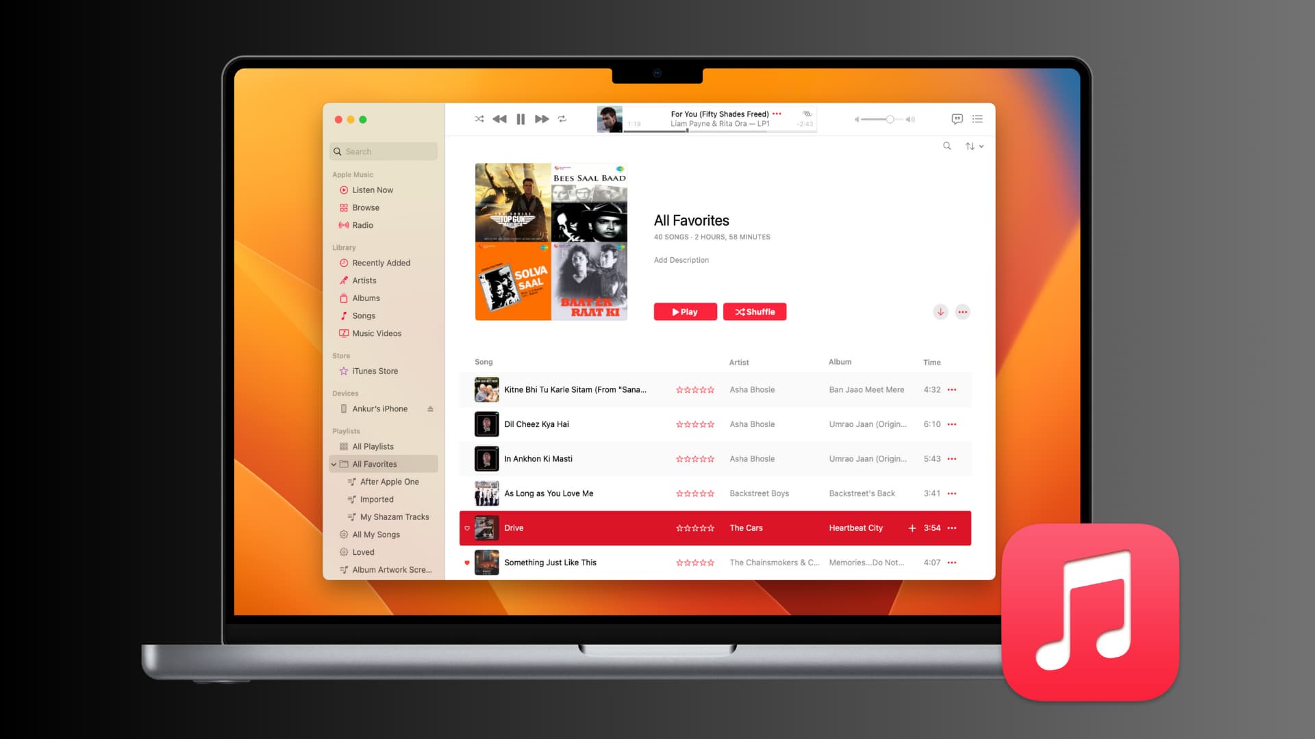 Playlist folder in Music app on Mac