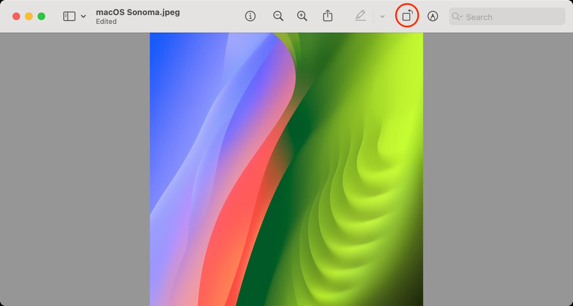 Rotate image in the Preview app on Mac