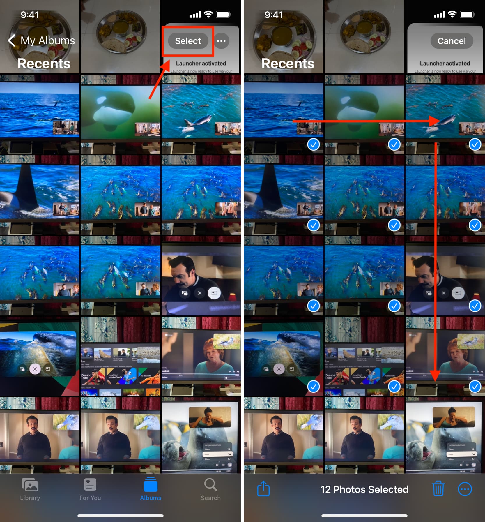 Run your finger to select many photos at once on your iPhone