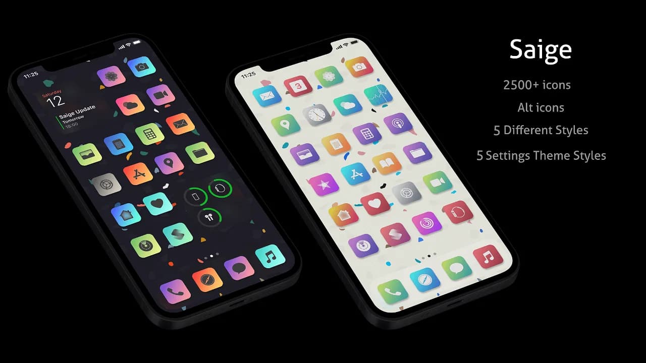 Saige is a beautiful iPhone theme that supports more than 2,500 icons across five variants