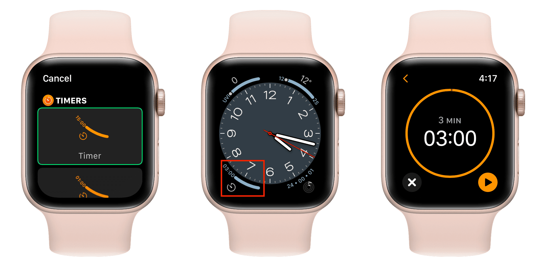Timer app complication on Apple Watch