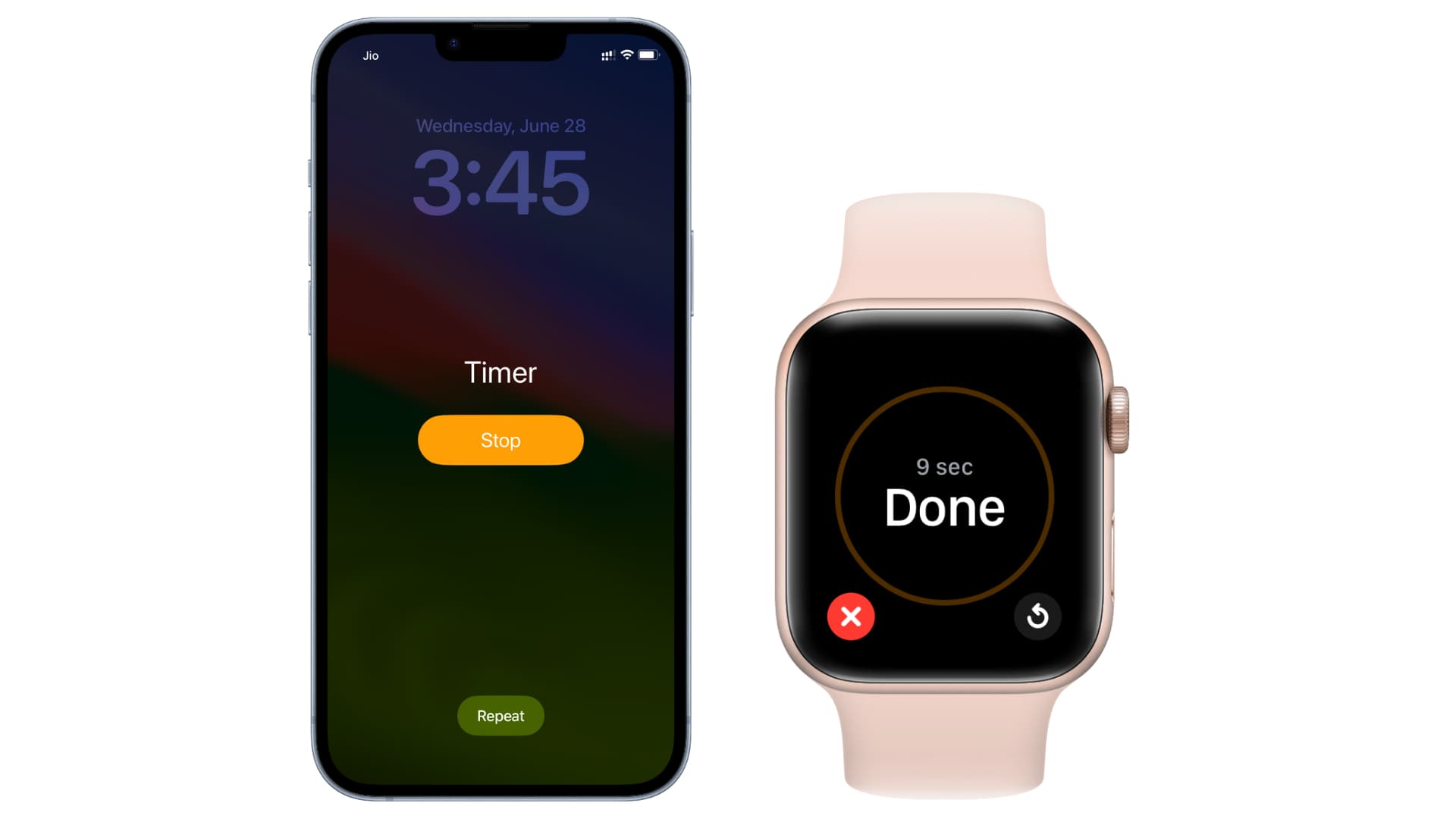 Timer on iPhone and Apple Watch