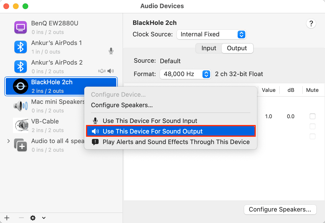 Use BlackHole For Sound Output on Mac