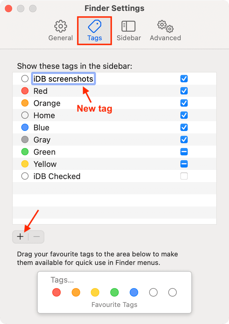 Add new tag to Finder on Mac