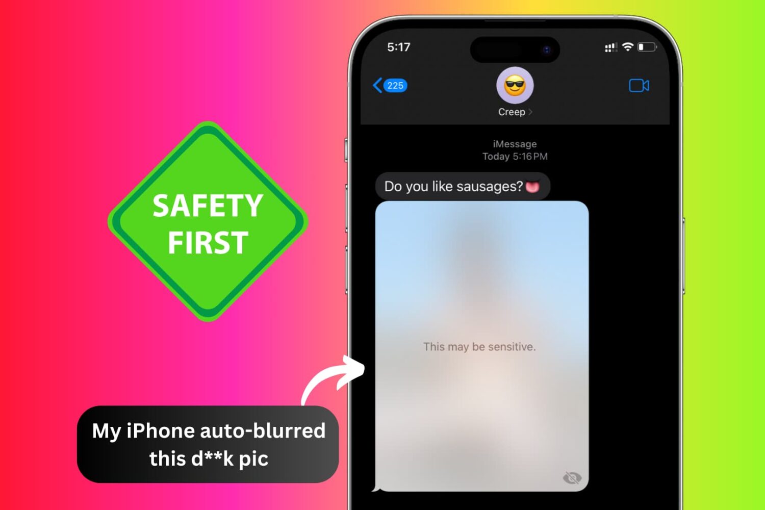 Unsolicited nude picture blurred in iPhone messages because of Apple's Communication Safety and Sensitive Content Warning feature