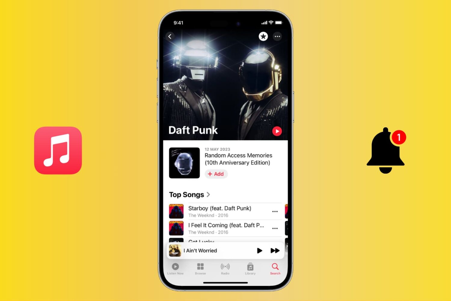 Get notified of new songs by your favorite artists on Apple Music