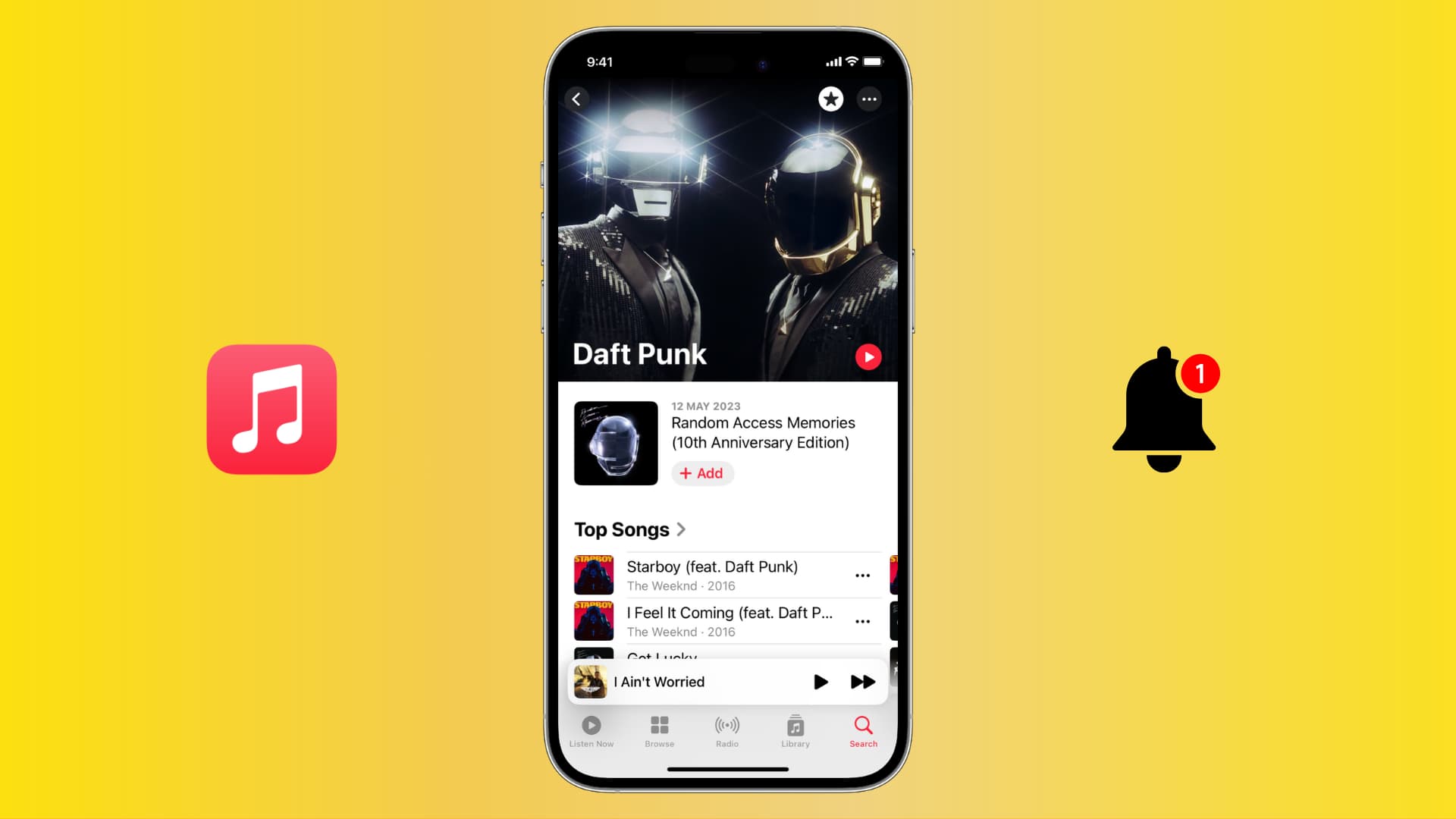 Get notified of new songs by your favorite artists on Apple Music