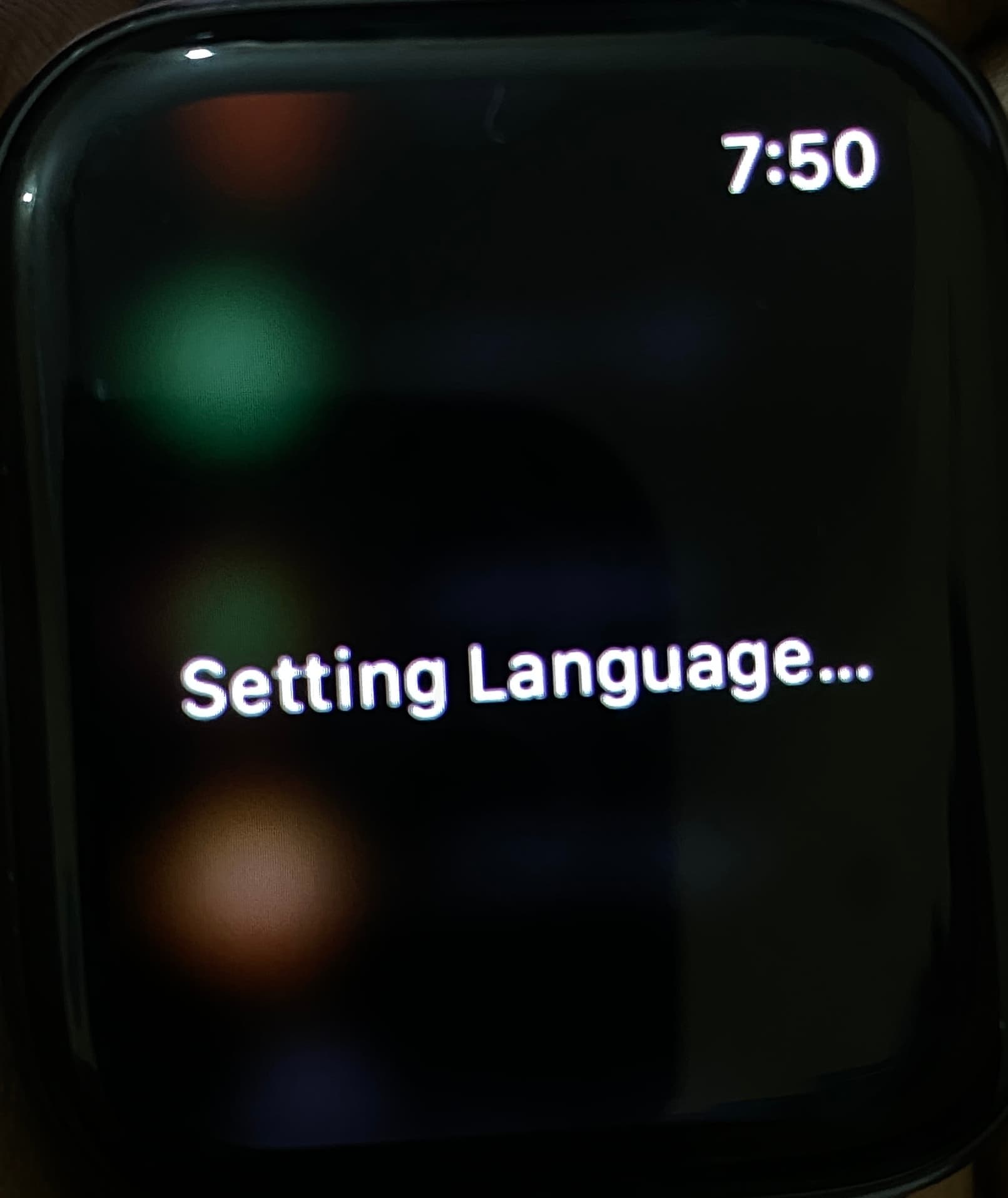 Apple Watch stuck on Setting Language screen