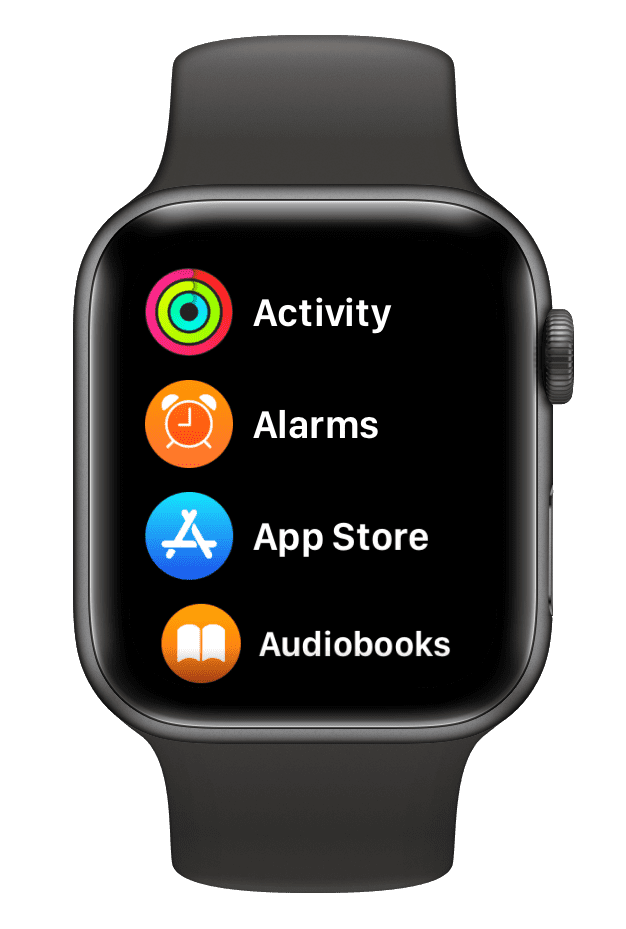 Apps in List View on Apple Watch